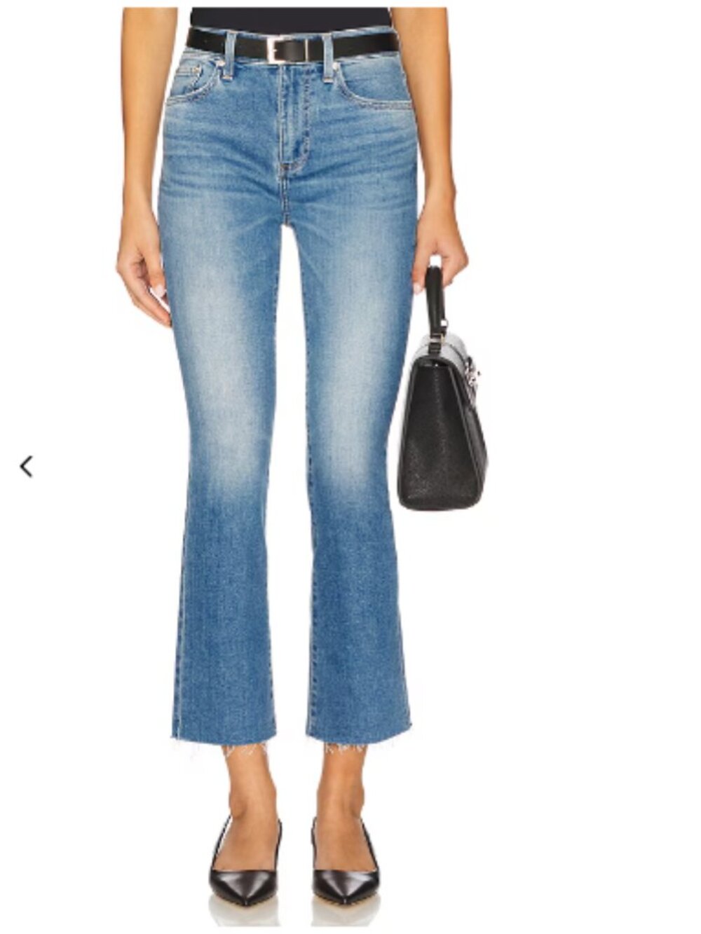 PIstola Lennon Medium Wash HIgh Rise Crop Boot Raw Hem Classic Jeans